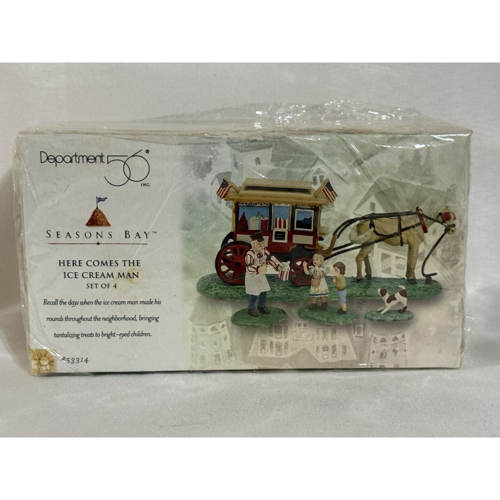 Department 56 Seasons Bay Here Comes The Ice Cream Man #53314 Set Sealed